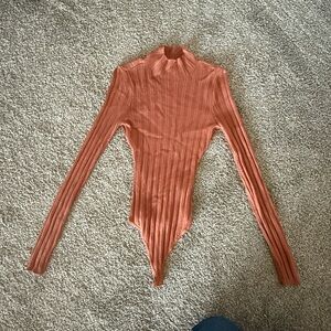 Abercrombie & Fitch Terracotta Ribbed Bodysuit